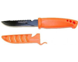 Нож Evolution 4" Bait Knife Orange Handle, Black Blade, Orange Sheath